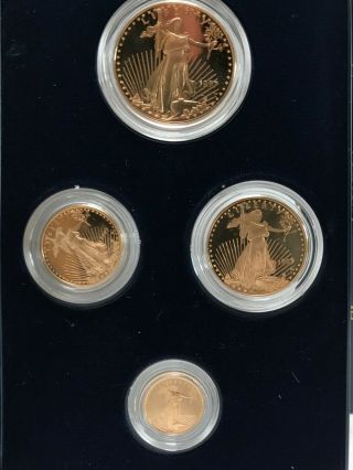 1997 AMERICAN EAGLE GOLD BULLION 4 - COIN PROOF SET IN CASE WITH 3