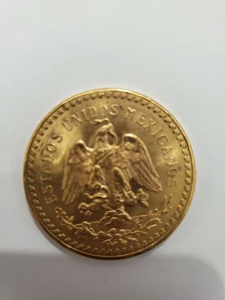1947 Mexico Gold 50 Pesos - BU - 1.  2056 oz.  37.  5grams Centenario 2