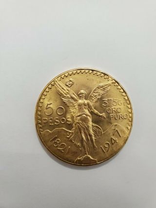 1947 Mexico Gold 50 Pesos - BU - 1.  2056 oz.  37.  5grams Centenario 4