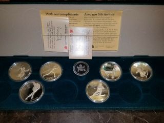 Canadian Set Of 6 (six) Olympic Silver Coins W/box & C.  O.  A.  99 Cents