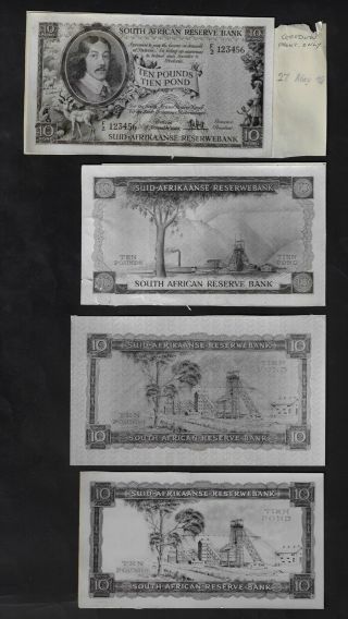 South Africa 4 Photographic Proof 10 Rand 27 - 05 - 1949 Unissued Design