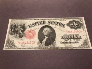 1917 $1 Legal Tender Large Size Note One Dollar Bill Uncirculated Red Seal