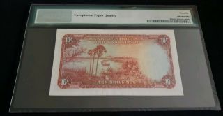 1961 Rhodesia & Nyasaland 10 Shillings Gem UNC PMG 66 EPQ Pick 20b 4