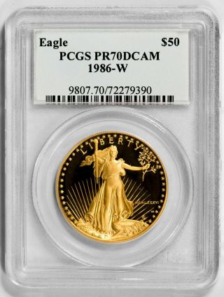 1986 - W $50 Gold Eagle Pcgs Pr70dcam