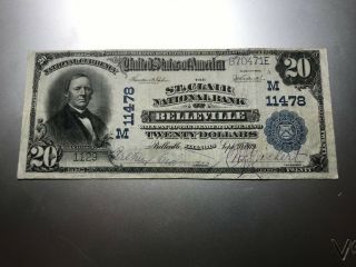 Belleville,  Illinois 1902 $20 National Bank Note.  Charter 11478.
