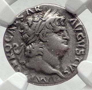 Nero Authentic Ancient 64ad Rome Silver Roman Coin Ngc I72340