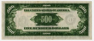 Series 1934 - A $500 Five Hundred Dollar Federal Reserve Note Chicago District XF 2