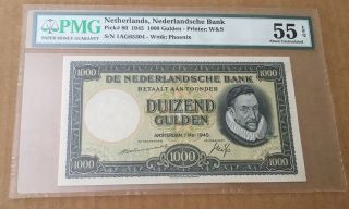 Netherlands 1000 Gulden 1945.  Pmg 55 Epq.  The Best Know