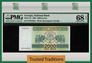 Tt Pk 44 1993 Georgia - National Bank 2000 Laris Pmg 68 Epq Gem Unc