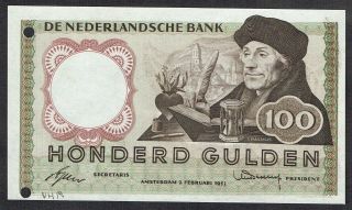 Netherlands 100 Gulden 1953 Unc Erasmus Vhp Proof P88