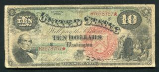 Fr 96 1869 $10 Ten Dollars “rainbow” “jackass” Legal Tender United States Note