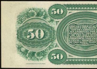 LARGE 1872 $50 DOLLAR BILL SOUTH CAROLINA NOTE BIG CURRENCY OLD PAPER MONEY UNC 3