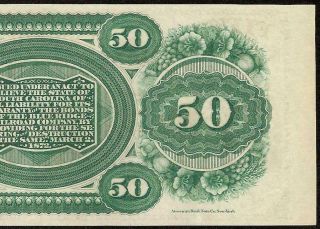 LARGE 1872 $50 DOLLAR BILL SOUTH CAROLINA NOTE BIG CURRENCY OLD PAPER MONEY UNC 4