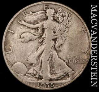 1936 - D Walking Liberty Half Dollar - Scarce Better Date J4045