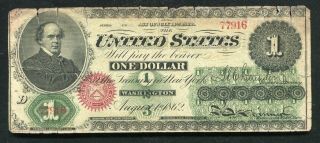 Fr.  16 1862 $1 One Dollar Legal Tender United States Note Very Fine