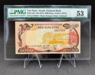 South Vietnam 5000 Dong 1975 P - 35a Unissued Pmg53