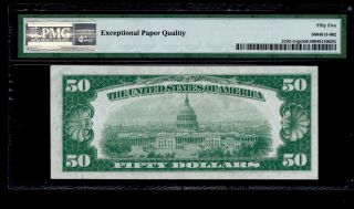 1934 $50 Federal Reserve Note LGS Chicago LIGHT GREEN FRN • PMG 55 EPQ Fr.  2102 - G 2