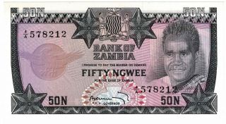 Bank Of Zambia 1973 Nd Issue 50 Ngwee Pick 14a Foreign World Banknote