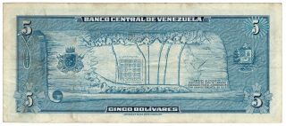 Banco Central de Venezuela 1966 Commemorative Issue 5 Bolívares Pick 49 Note 2