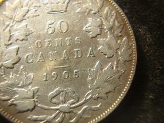 1905 F VF Sharp Canada Fifty Cents 50 Cent Coin Superior Quality 3