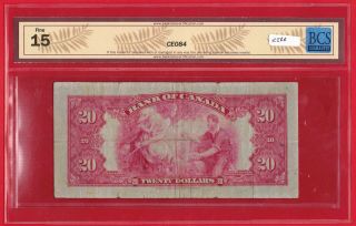 1935 $20 Bank of Canada Note Princess Small Seal BC - 9b - BCS F - 15 Comments 2