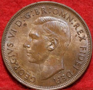Uncirculated 1950 Great Britain One Penny Foreign Coin