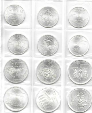 Canada 1976 Complete Olympic 28 Sterling Silver Coin Set (7 Series) All Gem Bu