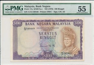Bank Negara Malaysia 100 Ringgit Nd (1976) Pmg 55