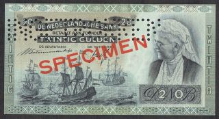 Netherlands 20 Gulden 1986 Unc/unc - Emma Specimen P54