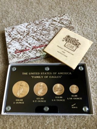 1986 Capital Plastics “family Of Eagles” Gold Bullion Set (1.  85 Troy Oz)