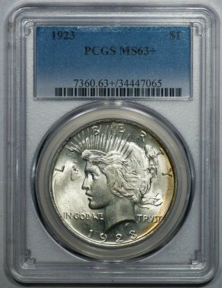 1923 PCGS MS63,  Monster Rainbow Toned Peace Dollar ex NGC MS63 STAR CAC 5