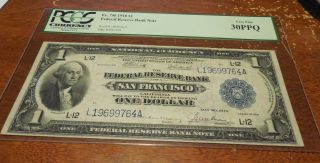 Fr.  746 1918 $1 Federal Reserve Bank Note San Francisco Pcgs Very Fine 30ppq