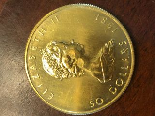 Canada 1 oz Maple Leaf Gold Coin 1981 $50 Fifty Dollar Elizabeth II UNC Bullion 2