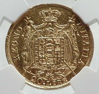 1814 ITALY Italian KINGDOM of NAPOLEON BONAPARTE Gold 20 Lire Coin NGC i79886 2