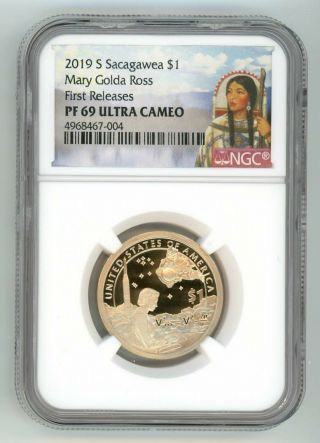 2019 S Sacagawea $1 Mary Golda Ross Ngc Pf 69 First Releases 4968467 - 004