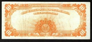 1922 $10 Ten Dollar Large Size Gold Certificate Bank Note 2