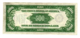 $500.  00 Dollar Bill Series of 1934 Federal Reserve Note 2
