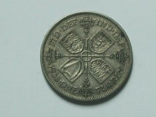 Great Britain (uk) 1933 One Florin (0.  500) Silver Coin With George V