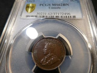 R27 Canada 1925 Small Cent Pcgs Ms - 62 Brown Key Date