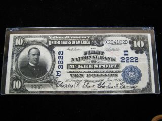 1902 $10 National Currency Mckeesport Pa.