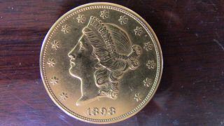 1898 S Liberty Head $20 Gold Double Eagle (cleaned)
