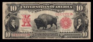 Gorgeous 1901 $10 Bison Legal Tender Ten Dollar Fr.  122