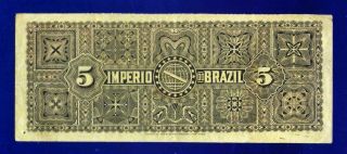 Brazil 5 Mil Reis 1888 PA264 VERY FINE IMPERIO DO BRAZIL 3