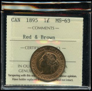 1895 Canada One Cent - Iccs Ms - 63 Red & Brown Cert Xtk843
