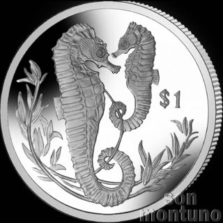 2017 Seahorse - Cuni Copper Nickel Unc One Dollar Coin British Virgin Islands $1