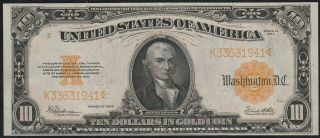 1922 $10 Large Gold Certificate " Au,  " S/h After 1st Item