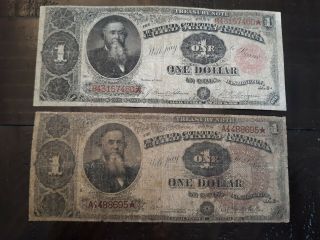 1890,  1891 $1 Treasury Notes Good,  Vg Grades