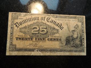 1900 Dominion Of Canada Shinplaster 0.  25 Cents Paper Boville Dc - 15b