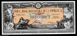 1917 Canadian Bank Of Commerce $10 Canadian Chartered Banknote Small Signature