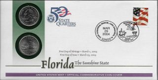 United States 50 State Quarters Florida P & D Official Commemorative Coin Cover